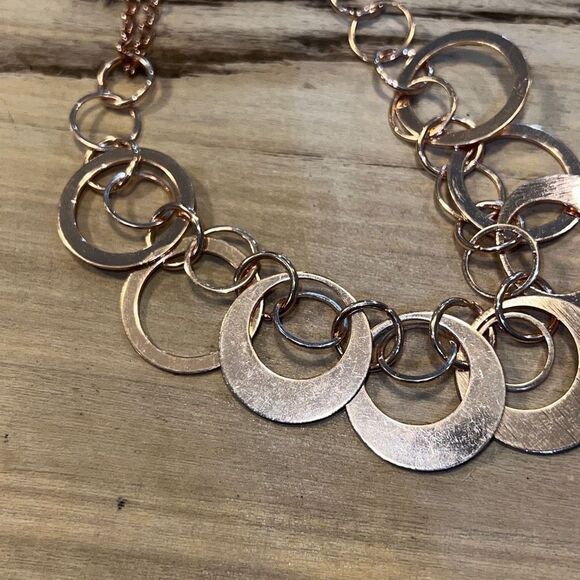 Rose Gold Multiple Circle Necklace - Picture 5 of 7